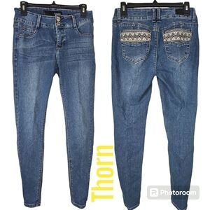 Thorn Mid Rise Skinny Stretch No Muffin Top Band 6 Jeans EUC